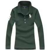 new polo ralph lauren t-shirt manches longues pour femmes green